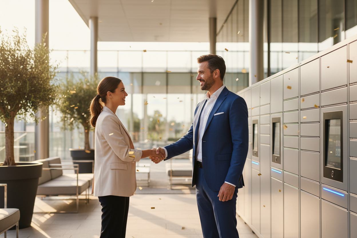 Business partnership handshake