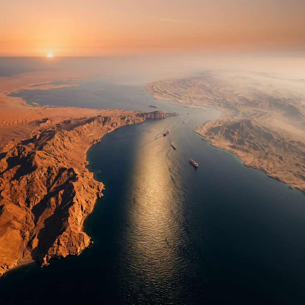 Strait of Hormuz aerial view