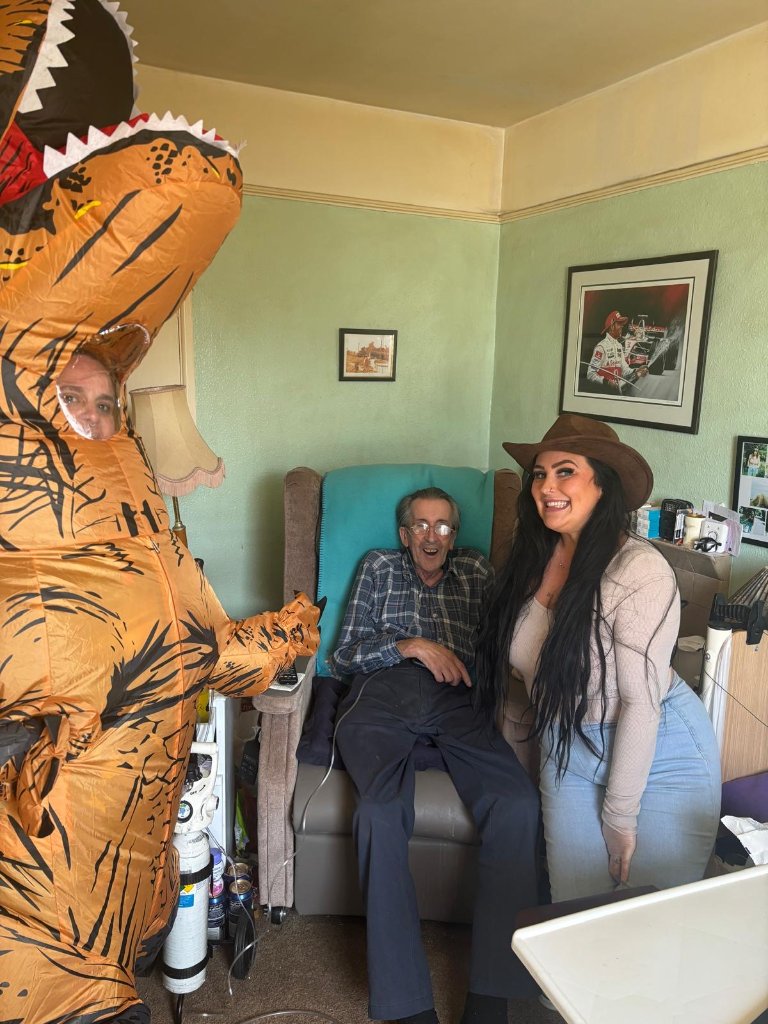 Client and care team sharing a joyful visit together
