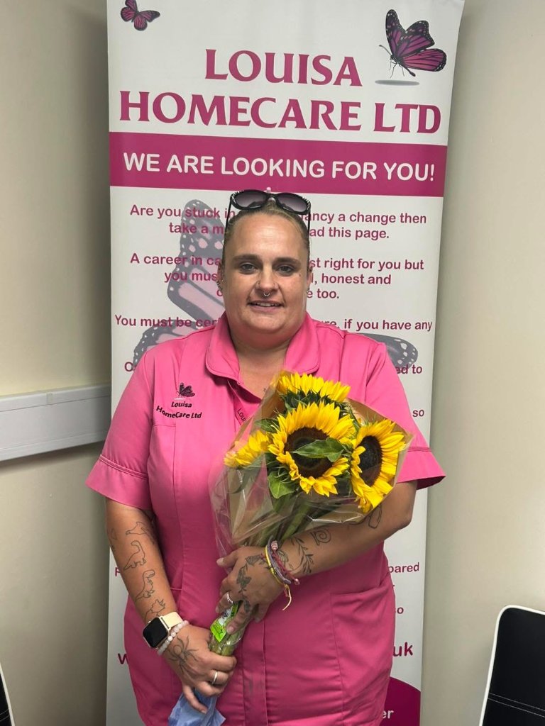 Staff recognition flowers presentation