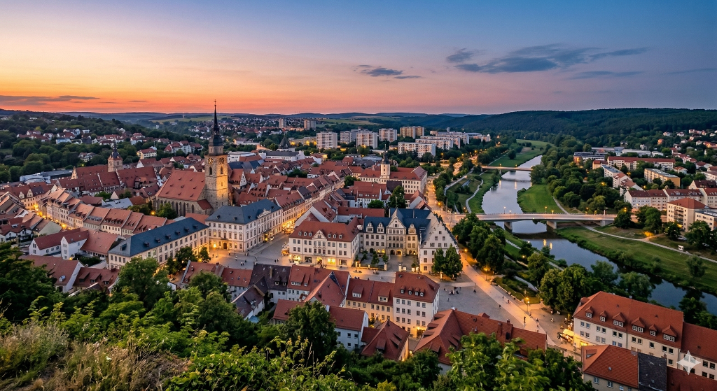 Stadtansicht von Gera in Thüringen – Standort der DreamzzzCoburg Designerwohnung