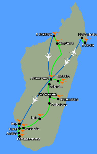 Madagascar's Extensive Birding Tours map