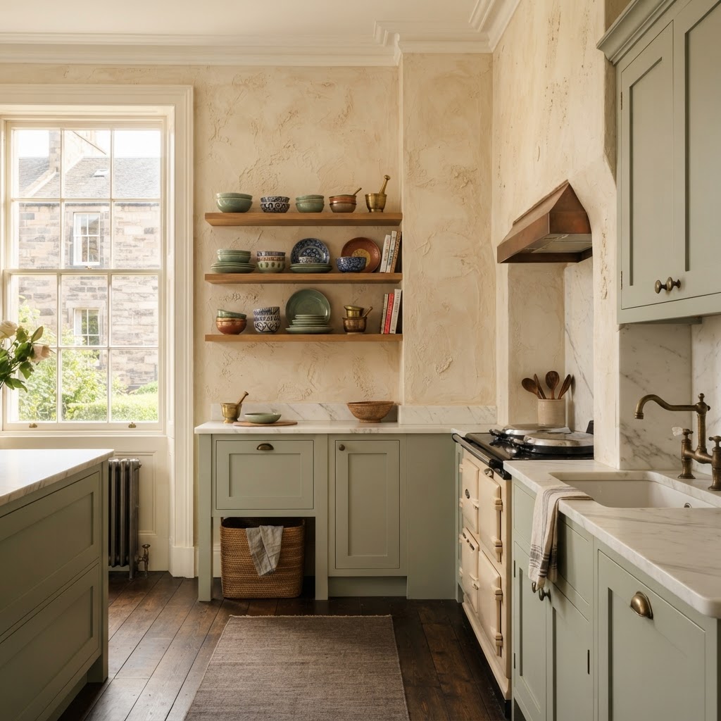 Classic Stucco Veneziano in a Scottish mid-range flat 1