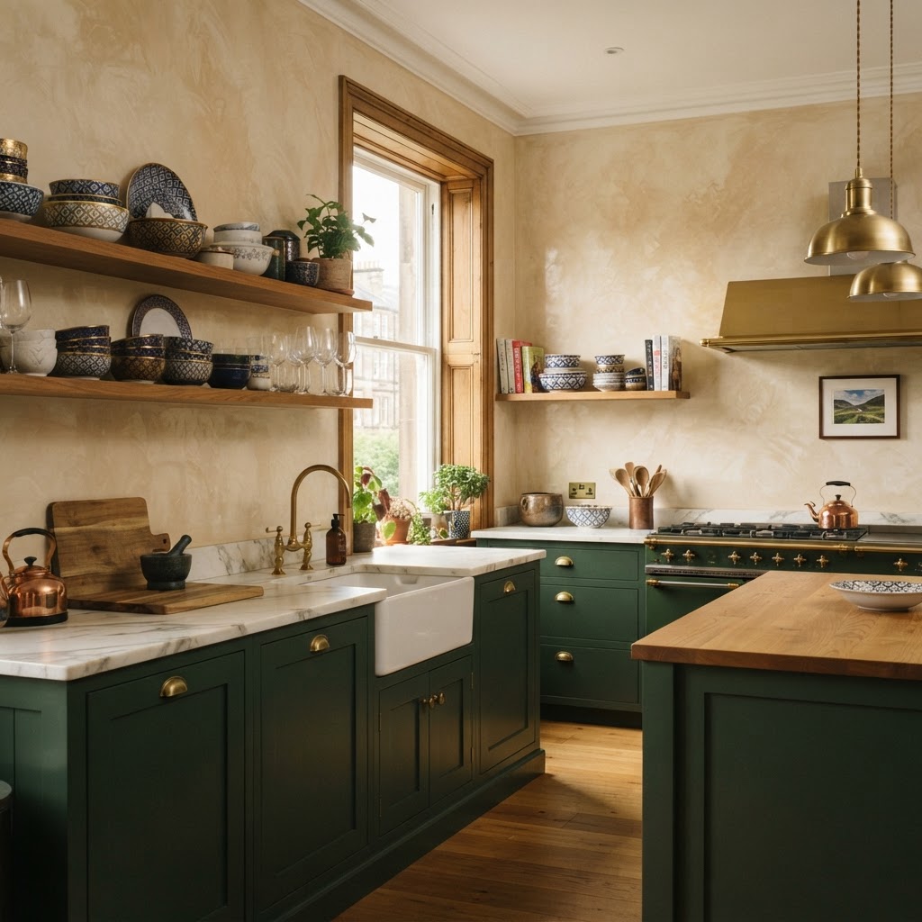 Scottish mid-range flat with venetian plaster walls