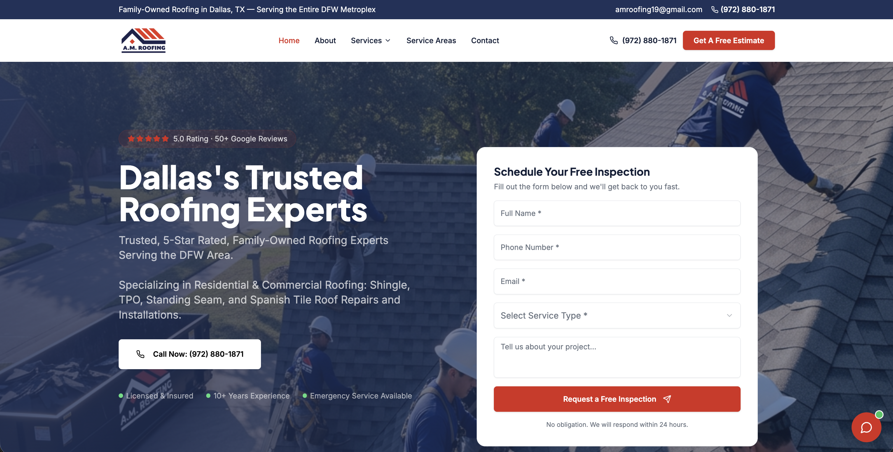 Roofing Website Template template preview