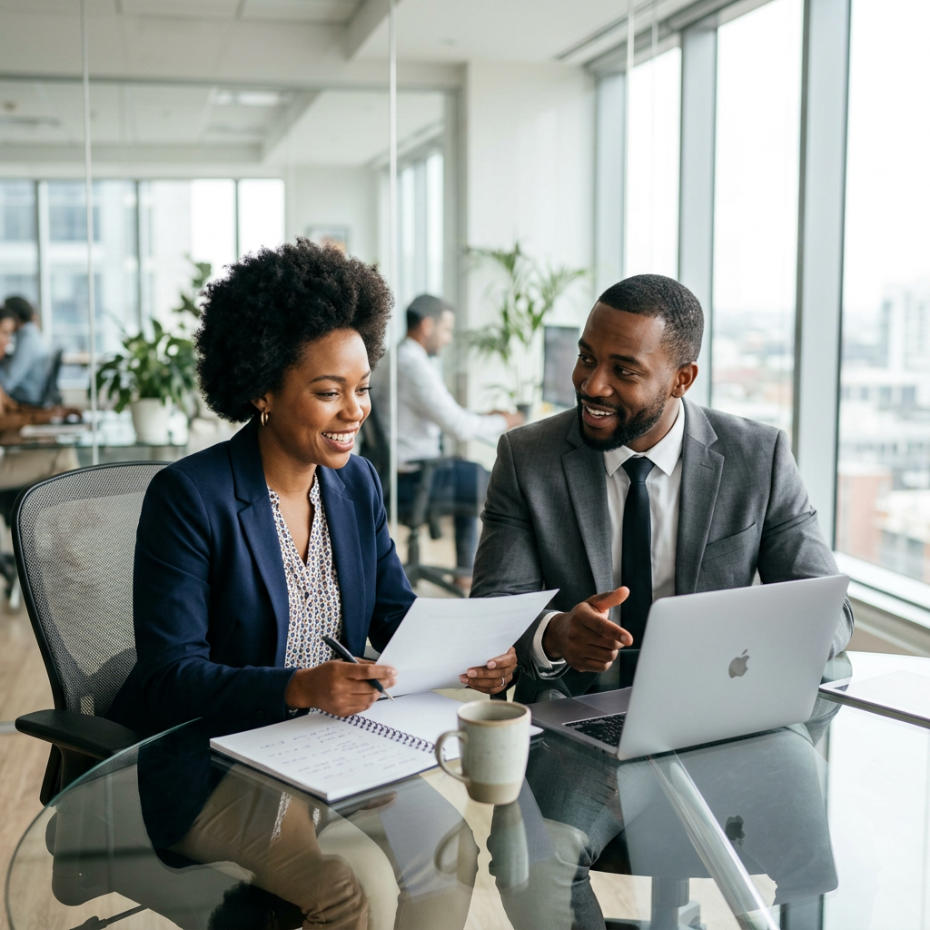 Black professionals in strategic enterprise meeting