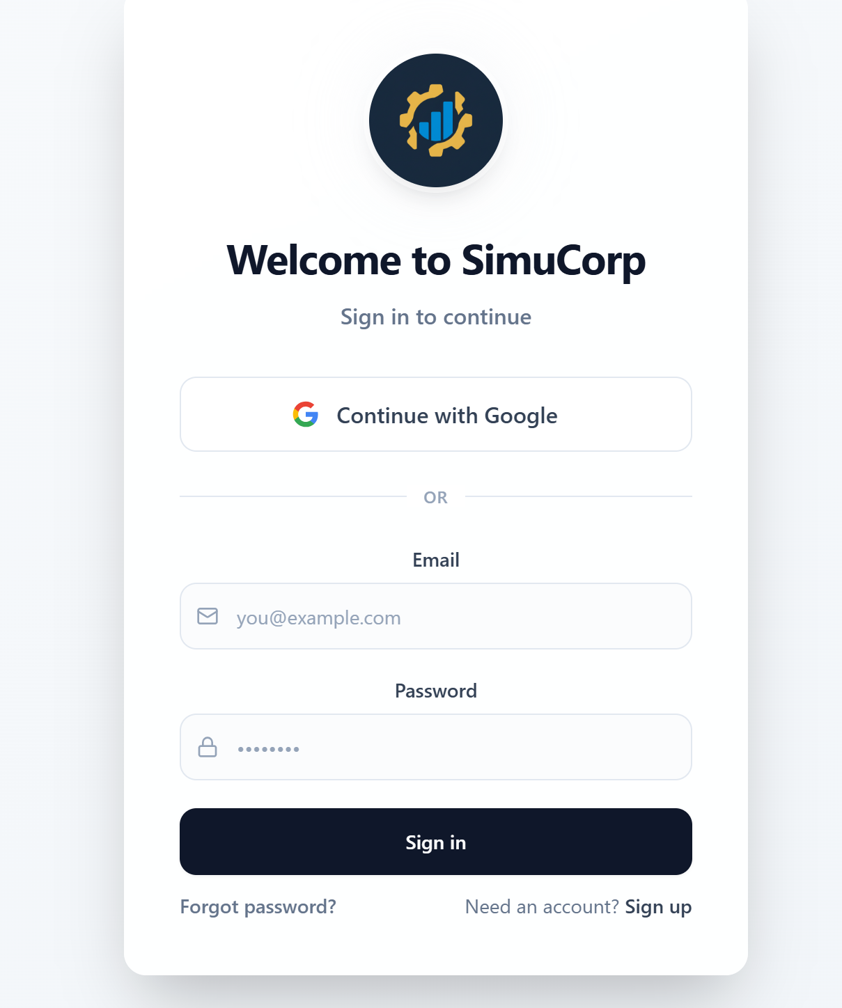 Simulation template preview