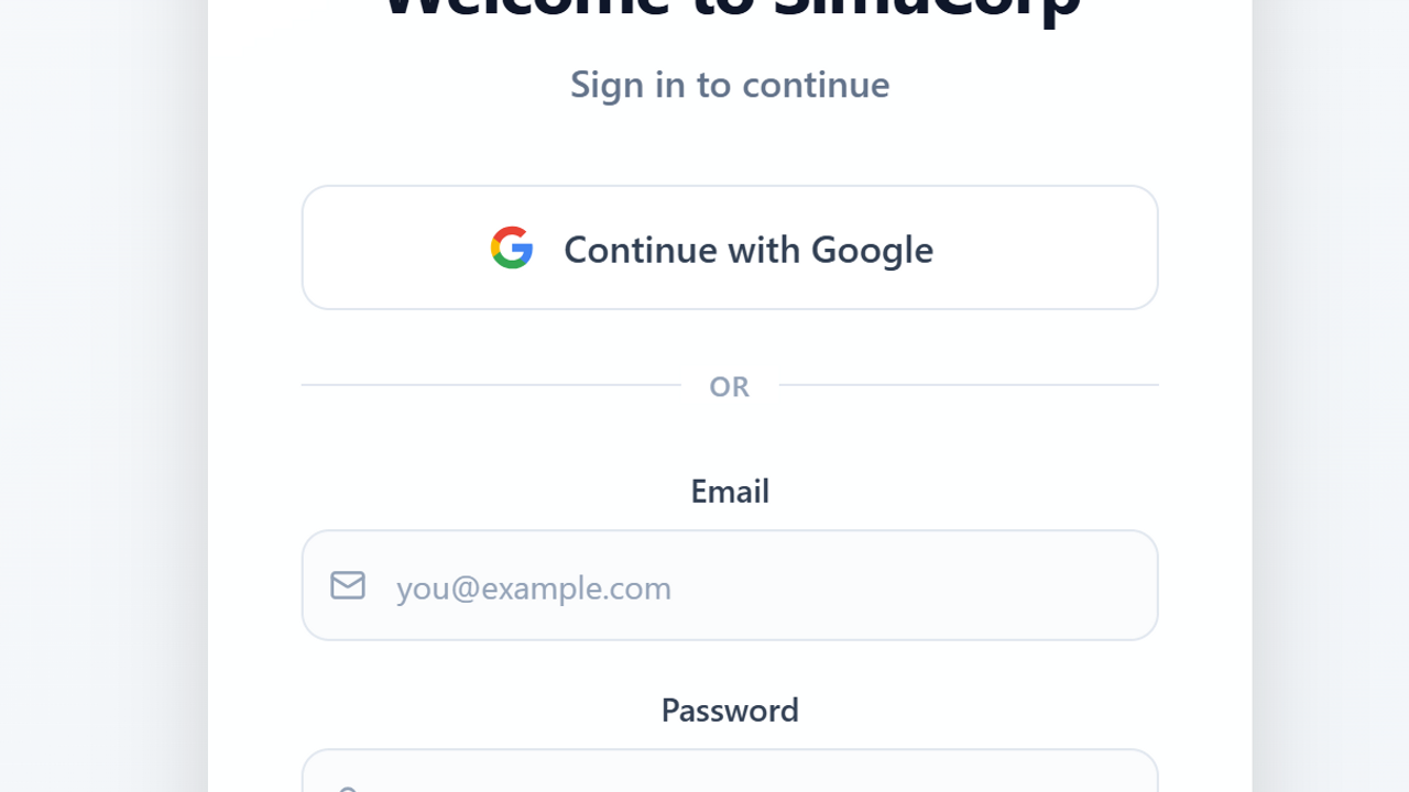 Simulation template preview