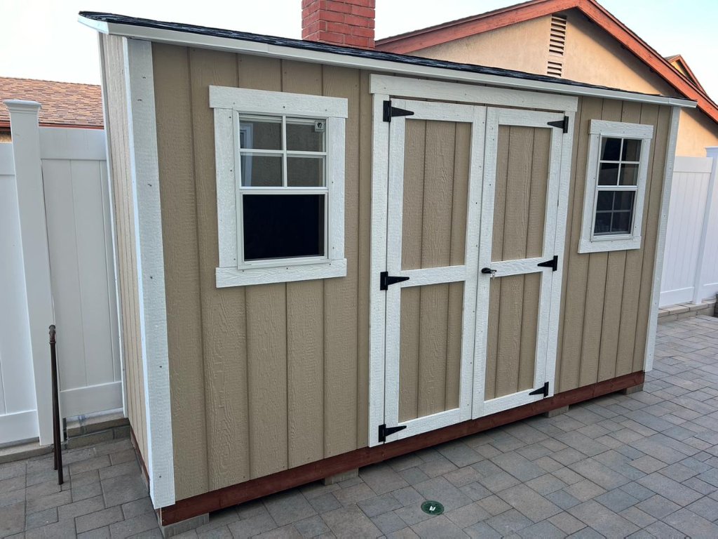 Tan Lean-To Shed | Custom Shed in San Diego County
