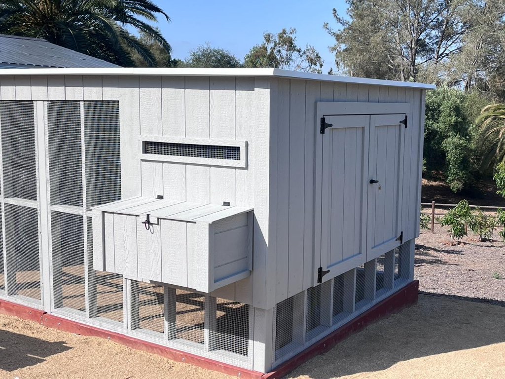 White Chicken Coop with Enclosed Run in Complete Shed project gallery