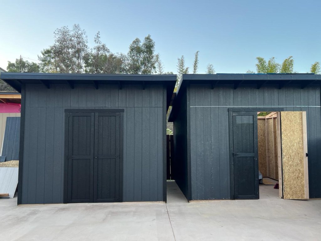 Charcoal Double Shed Build | Custom Shed in San Diego County