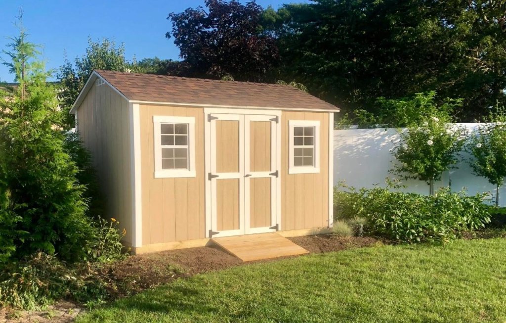 Tan Shed with Ramp | Custom Shed in San Diego County