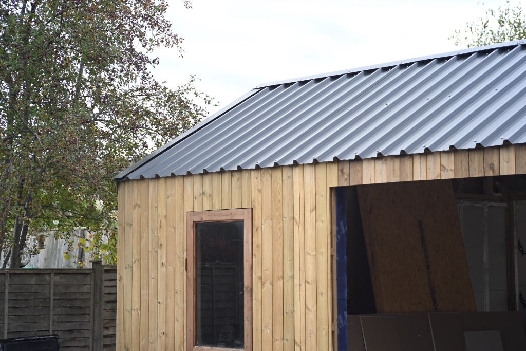 The Barn timber clad building under construction