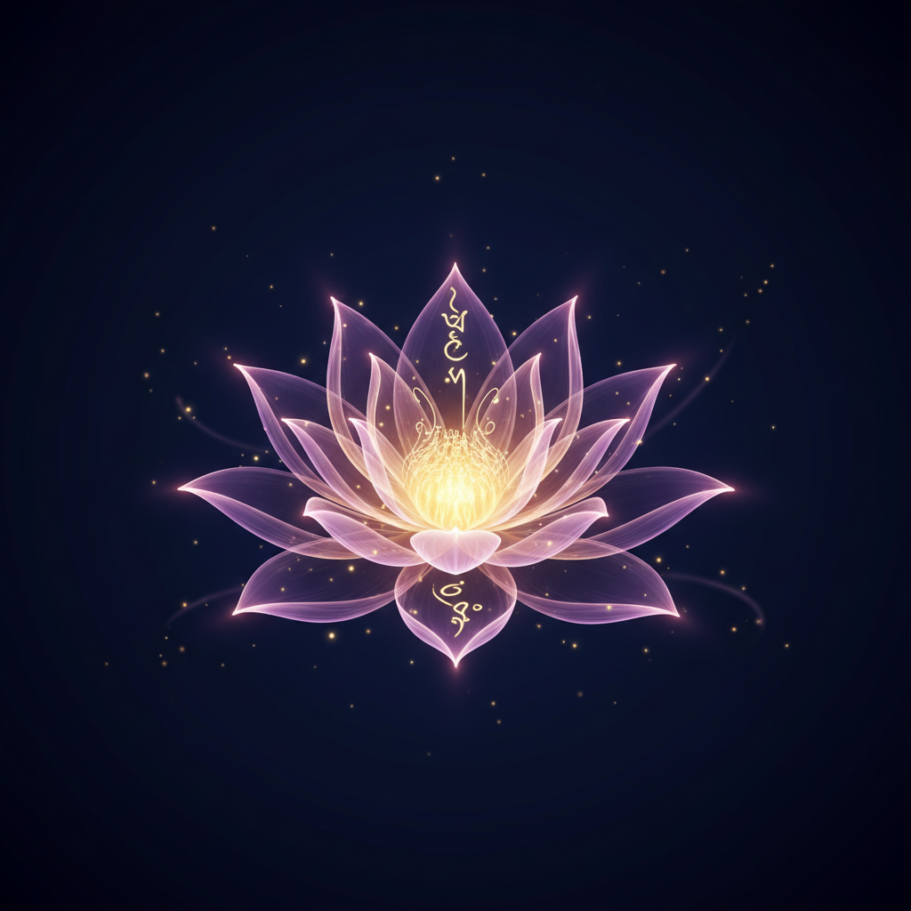 Glowing lotus flower representing healing and transformation
