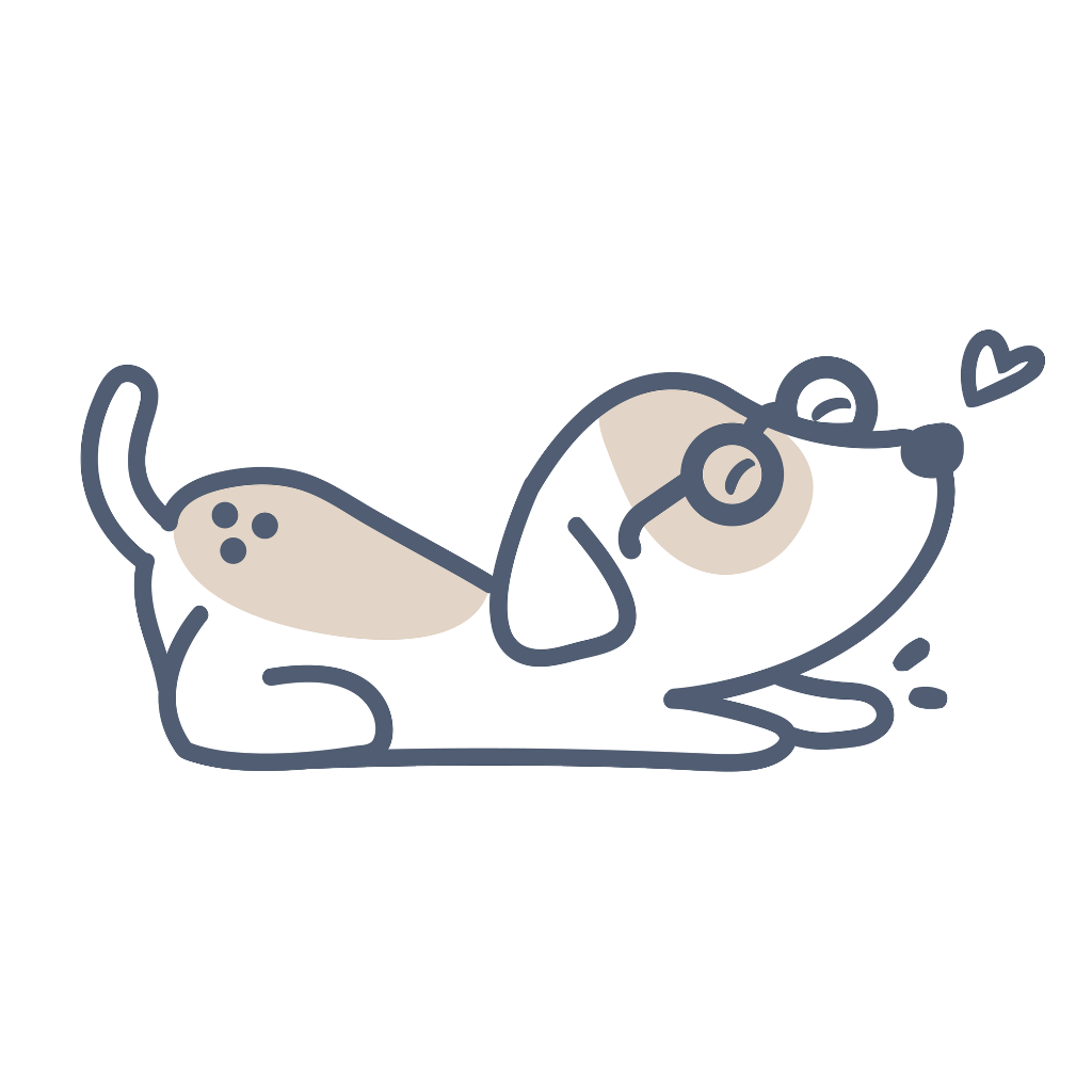 Play bow dog illustration