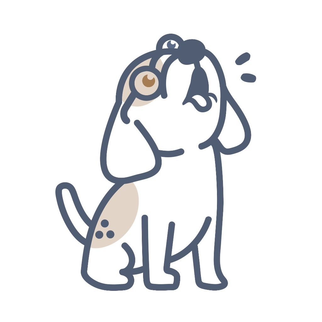 Curious dog illustration