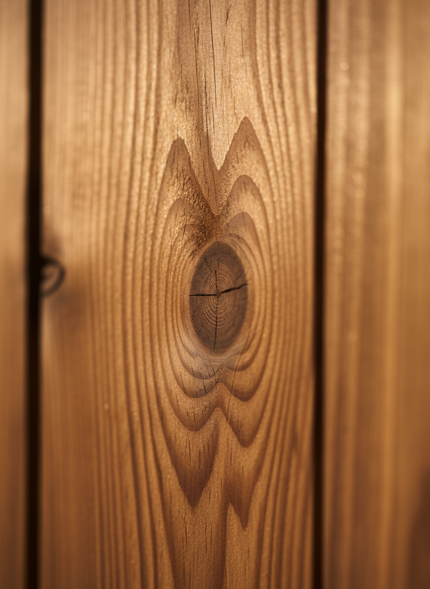 Premium cedar wood fence with natural grain