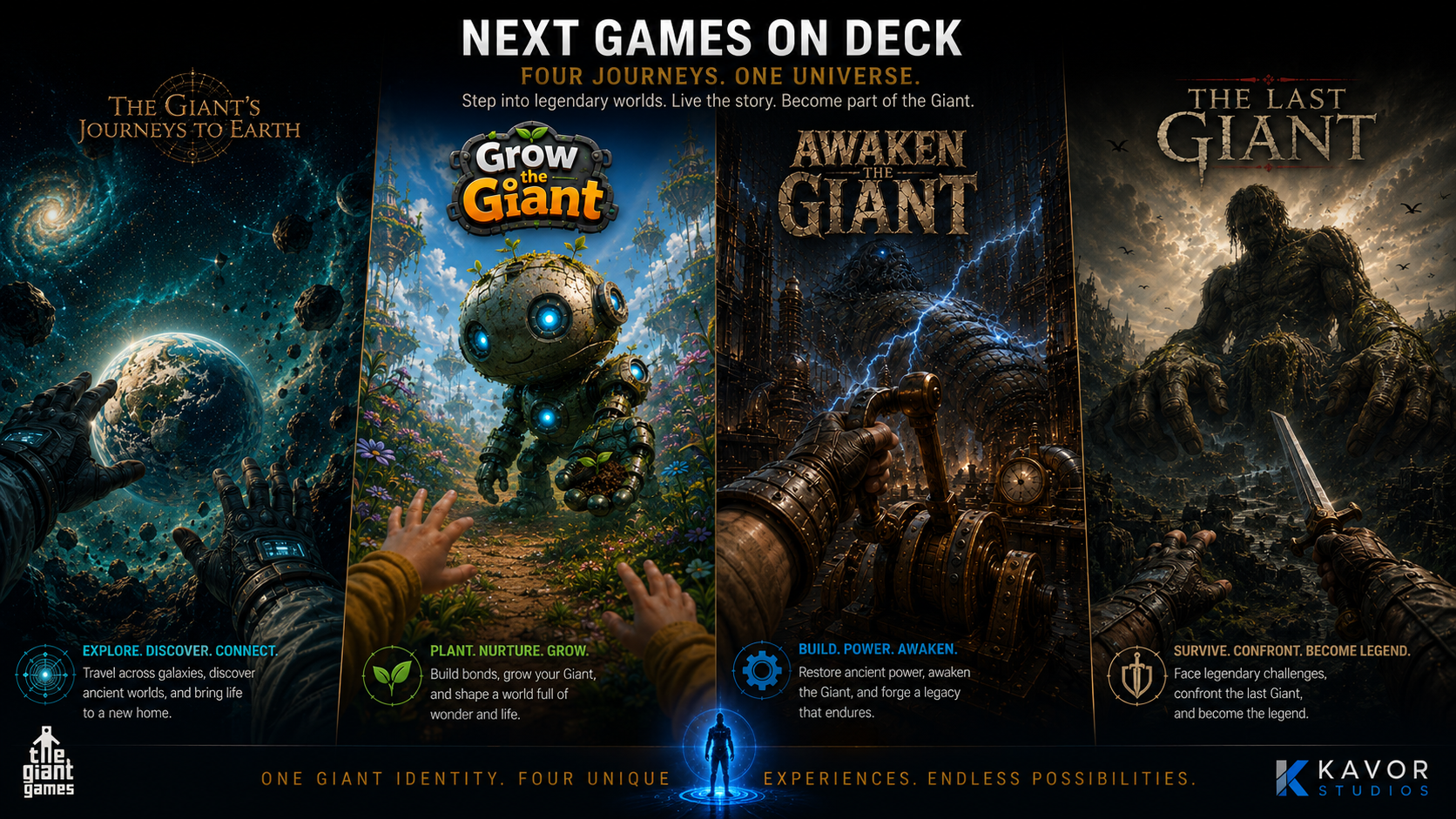 Four journeys, one universe — the Giant games