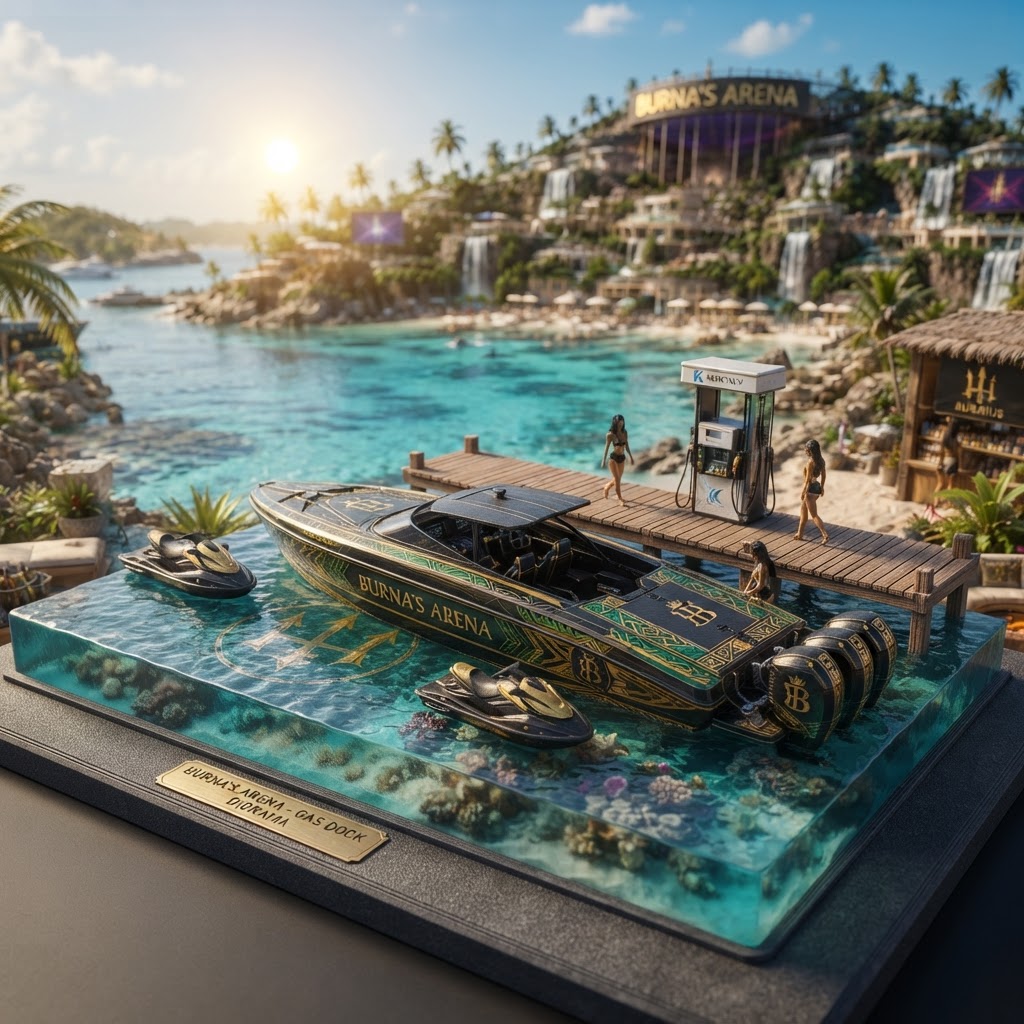 Island dock diorama