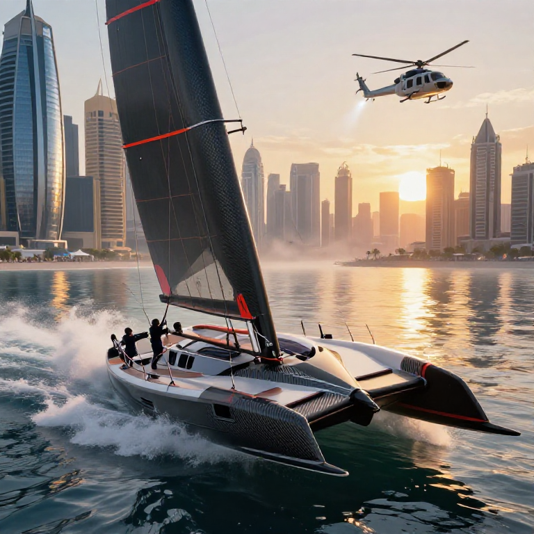 Rise of Cepheus Aquarius — golden hour ocean race
