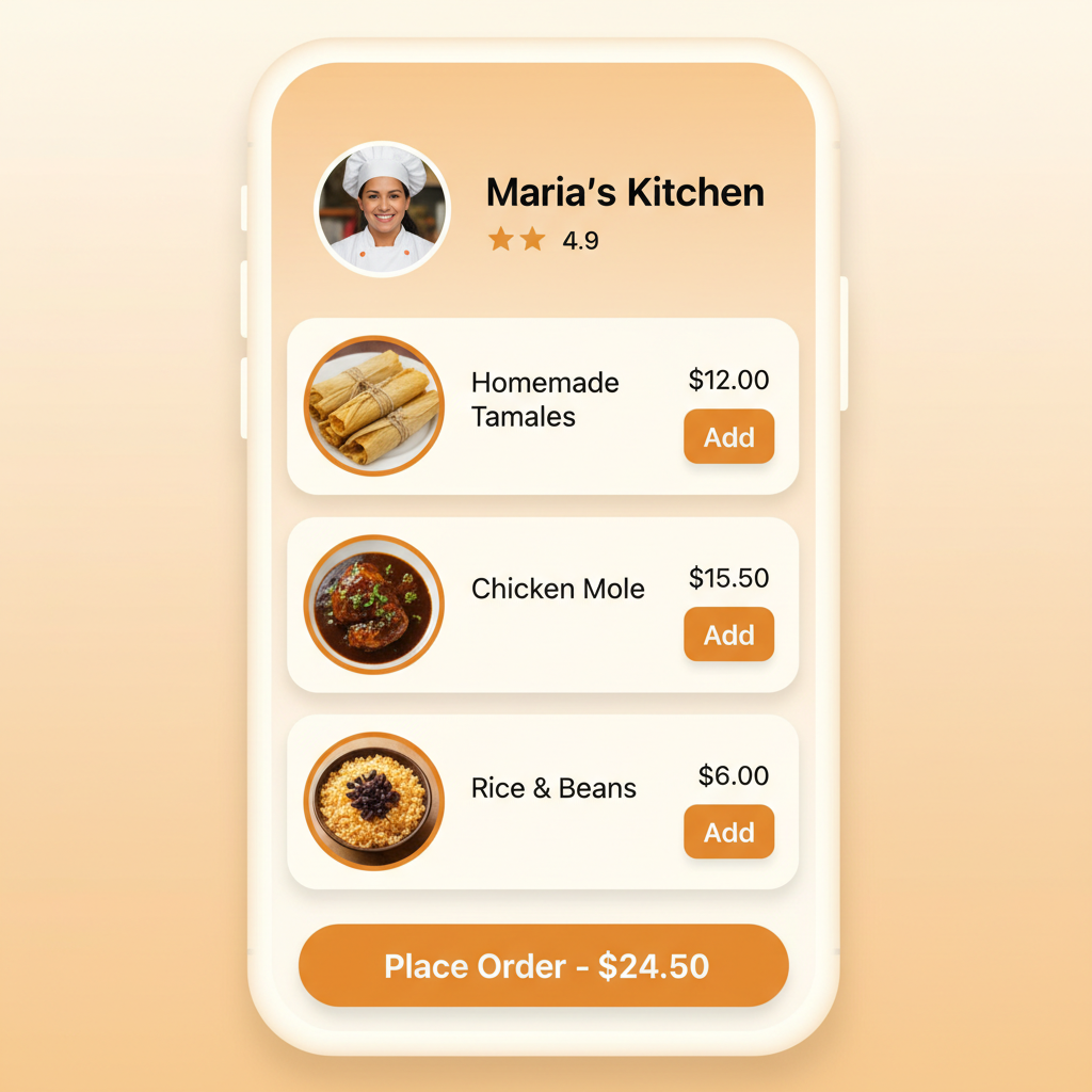 Placing an order on Eat HomePlates