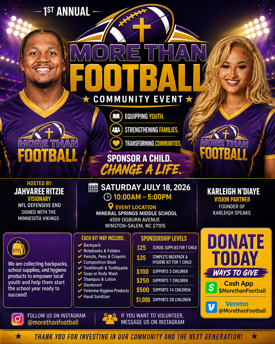 More Than Football — 1st Annual Community Event