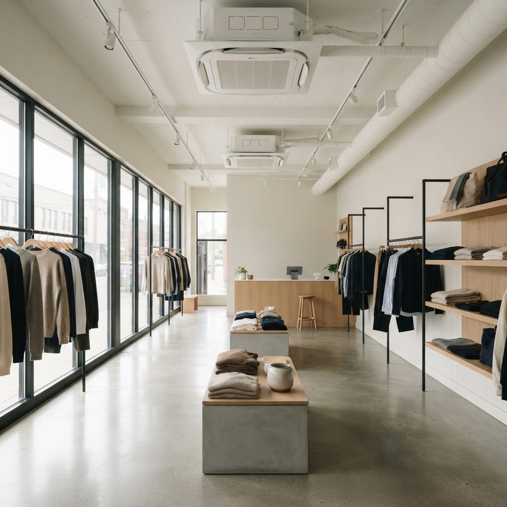 Commercial retail space with air conditioning