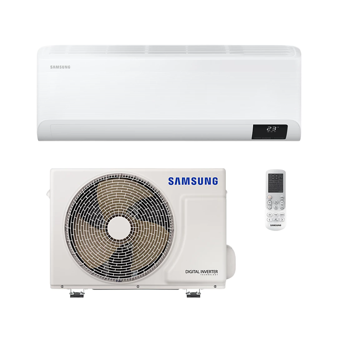 Samsung Luzon S2 indoor wall unit and outdoor condenser supplied by Frost Air Conditioning