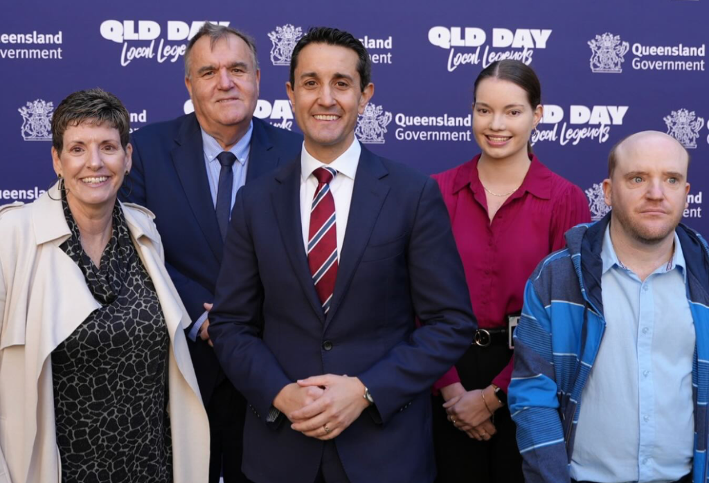 Martin Shaw with Premier Crisafulli at QLD Day Local Legends