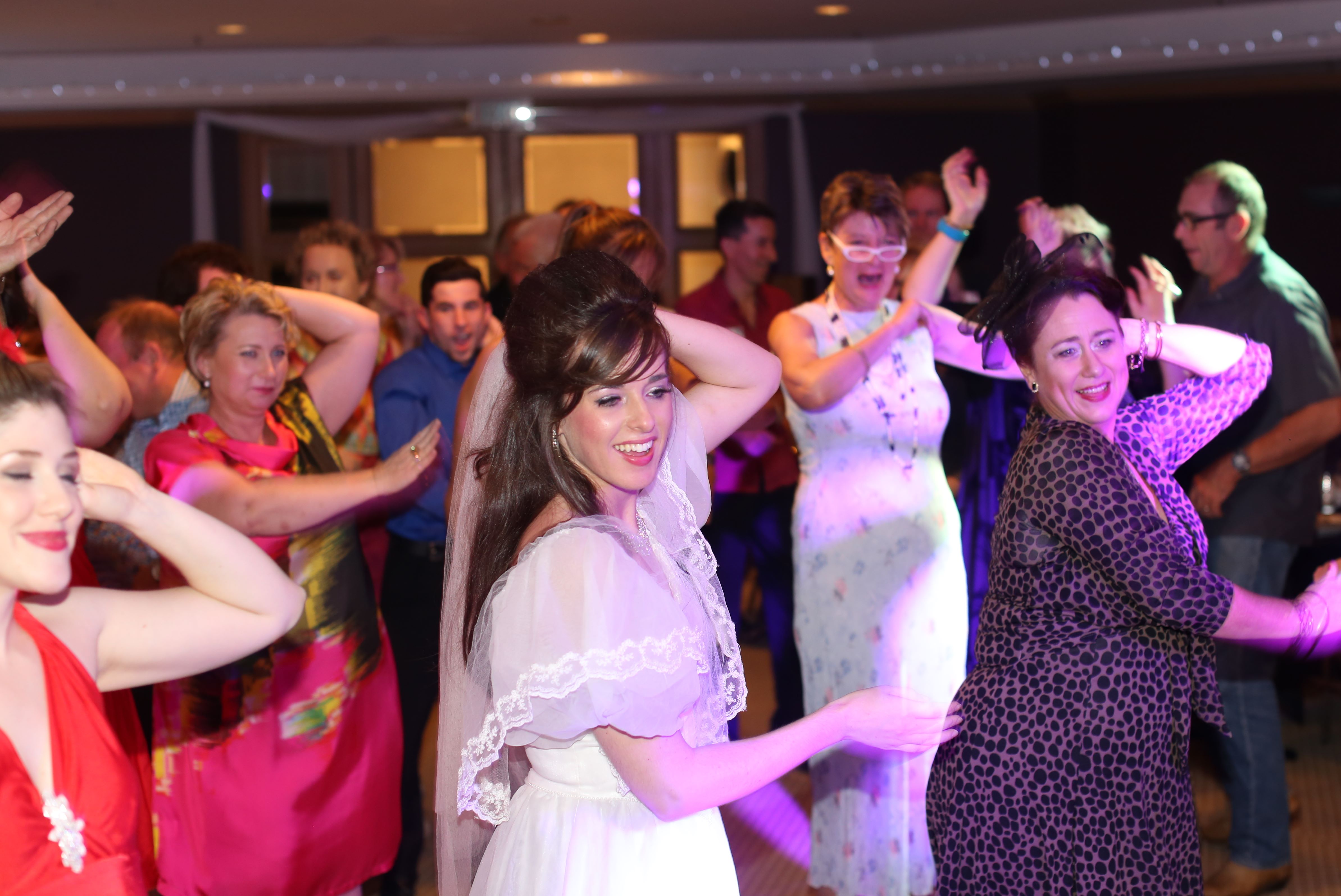 Immersive wedding comedy scene