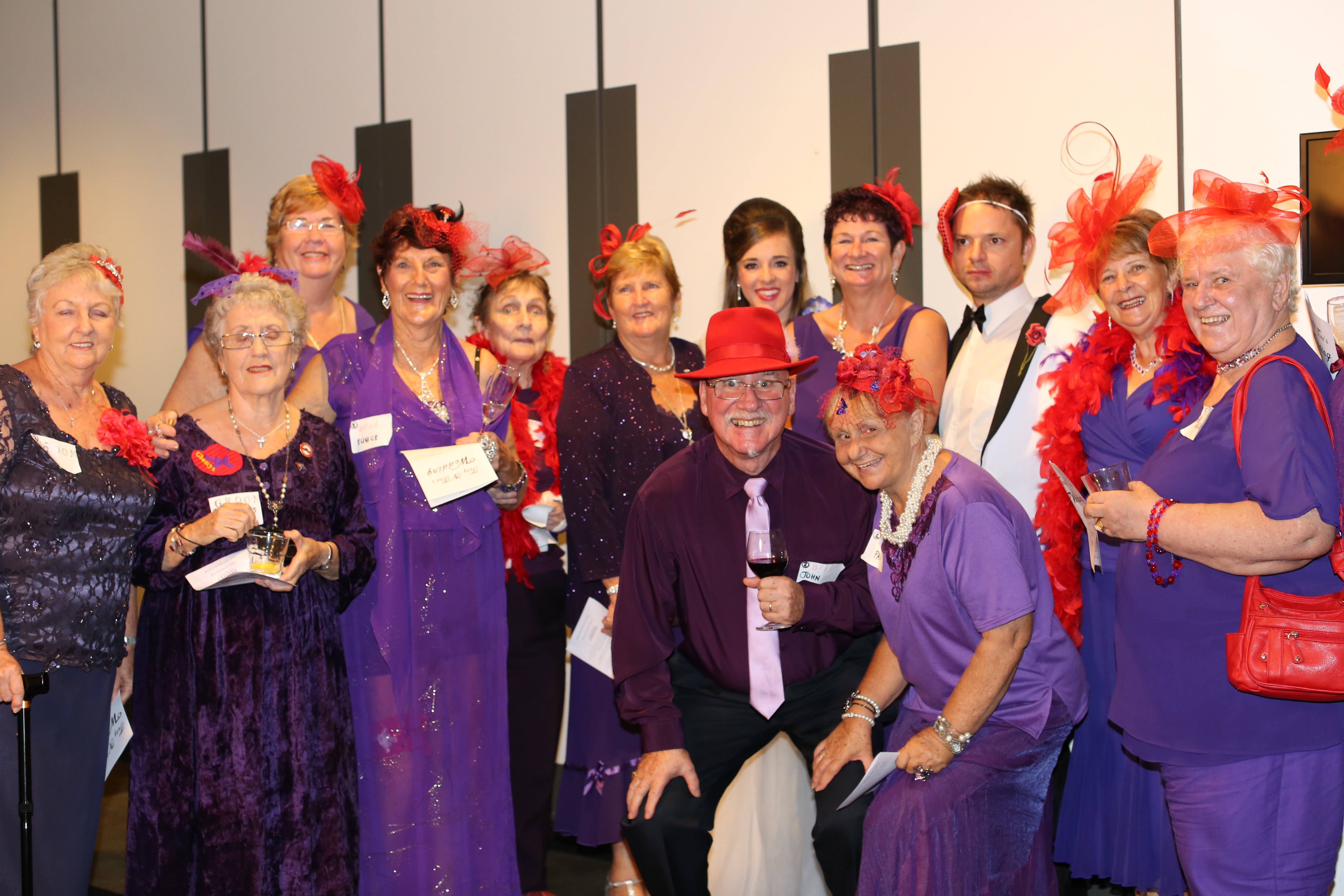 Group celebration at the show