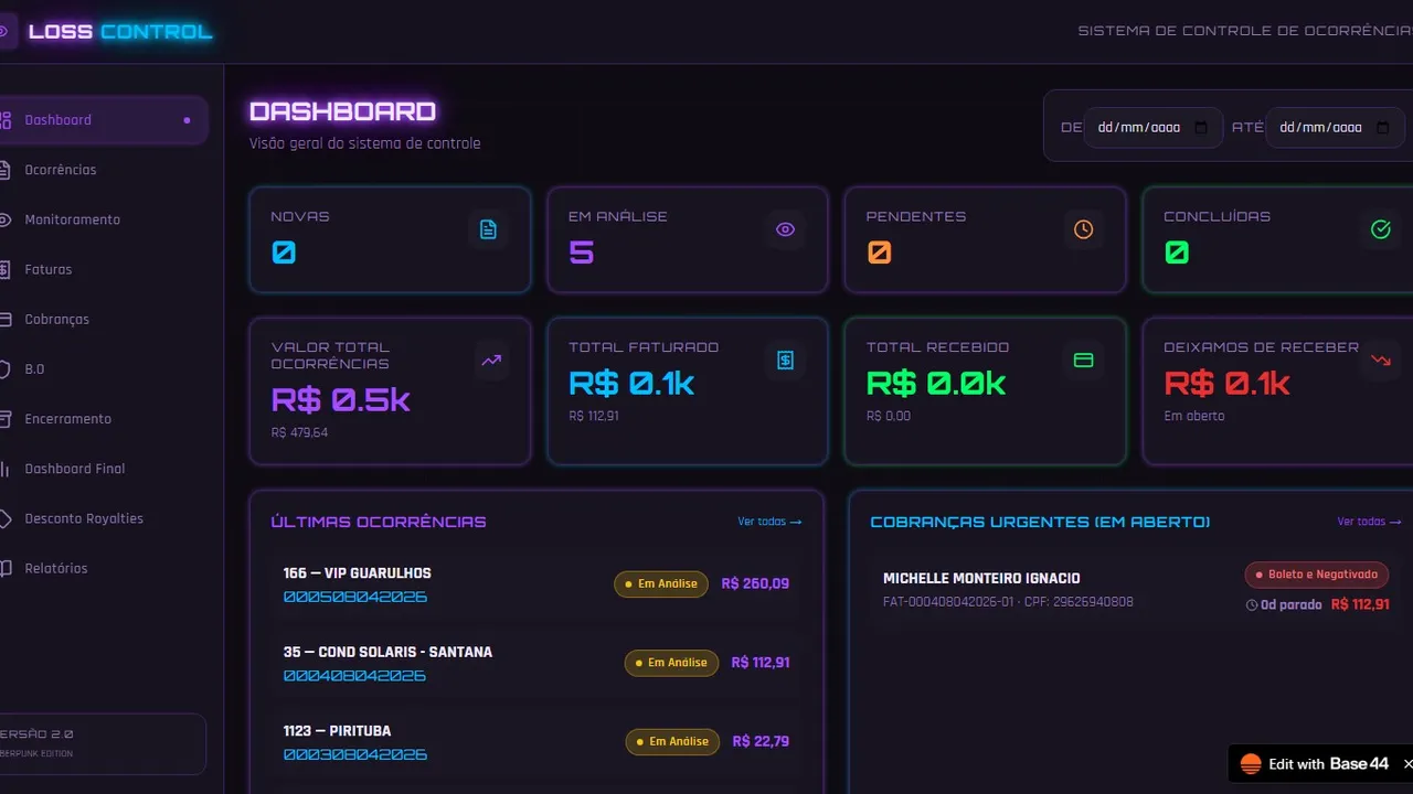 Loss_Controll template preview