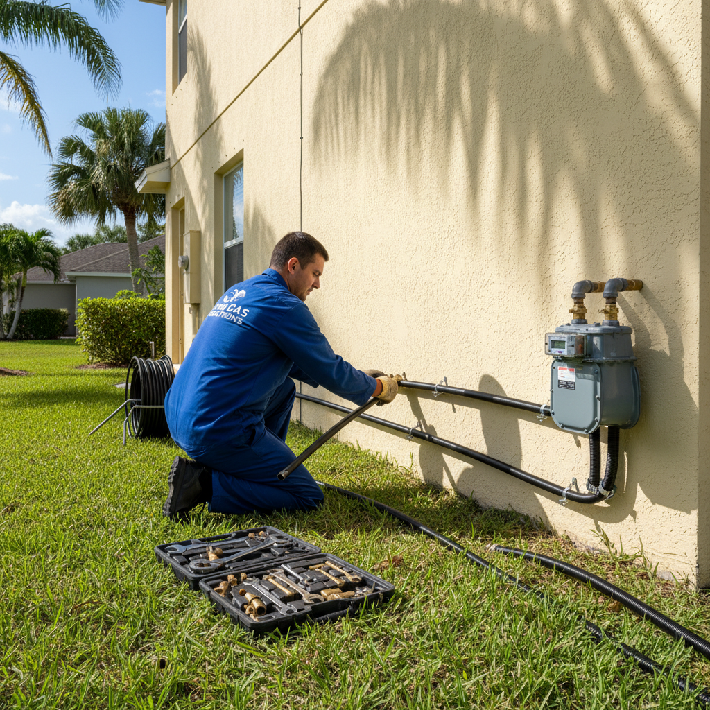 natural gas line installation outdoor kitchen BBQ Tampa Bay Riverview FL