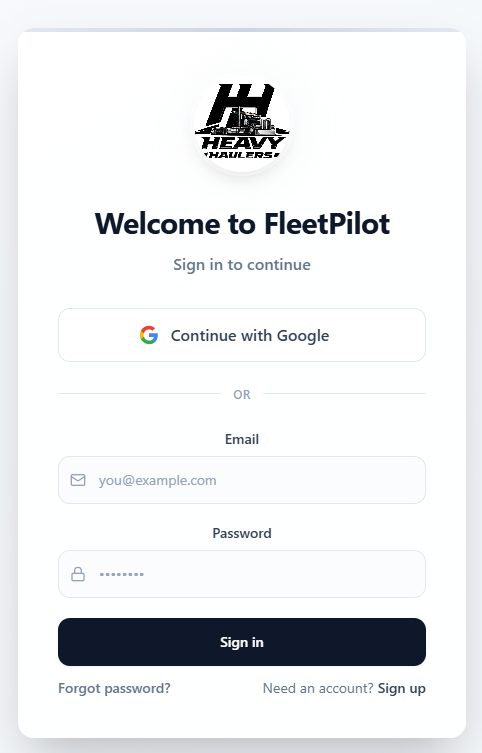 Fleet Pilot  template preview