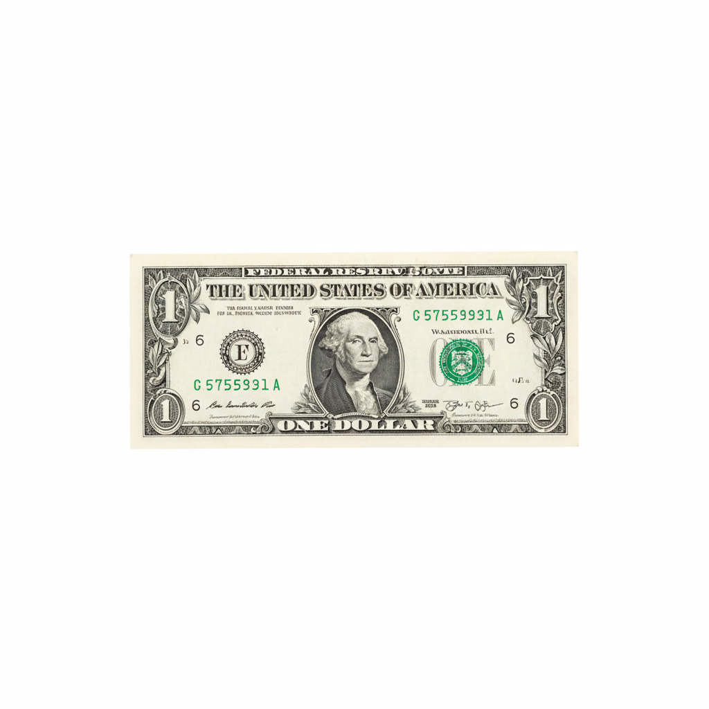 One US Dollar Bill