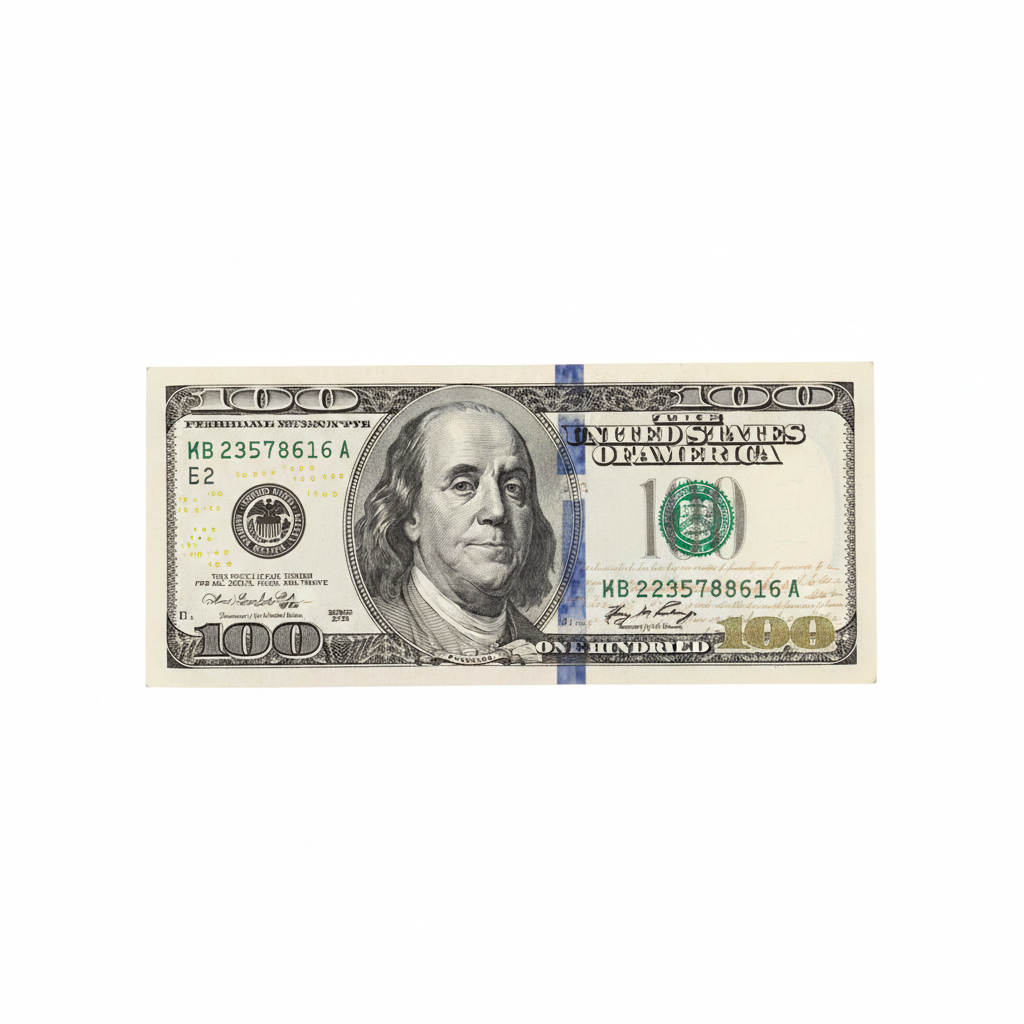 One Hundred US Dollar Bill