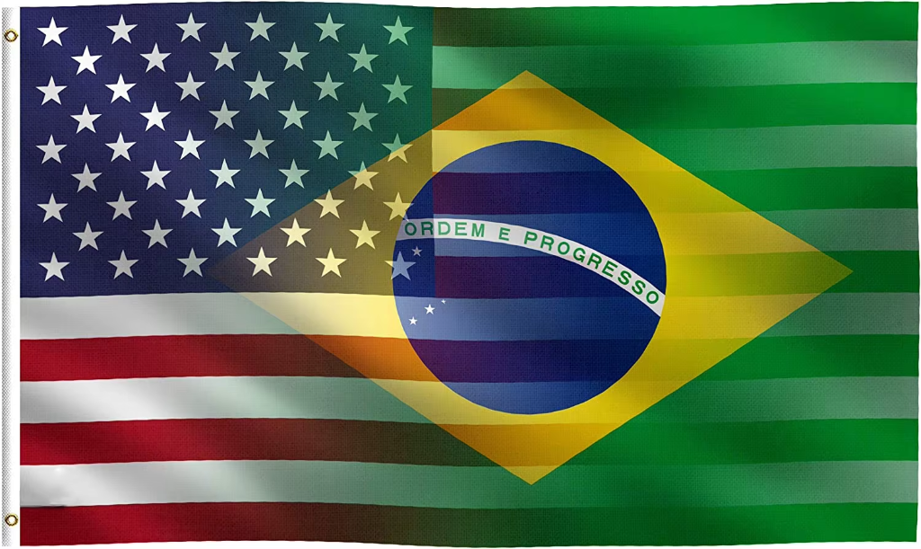 US and Brazil flags