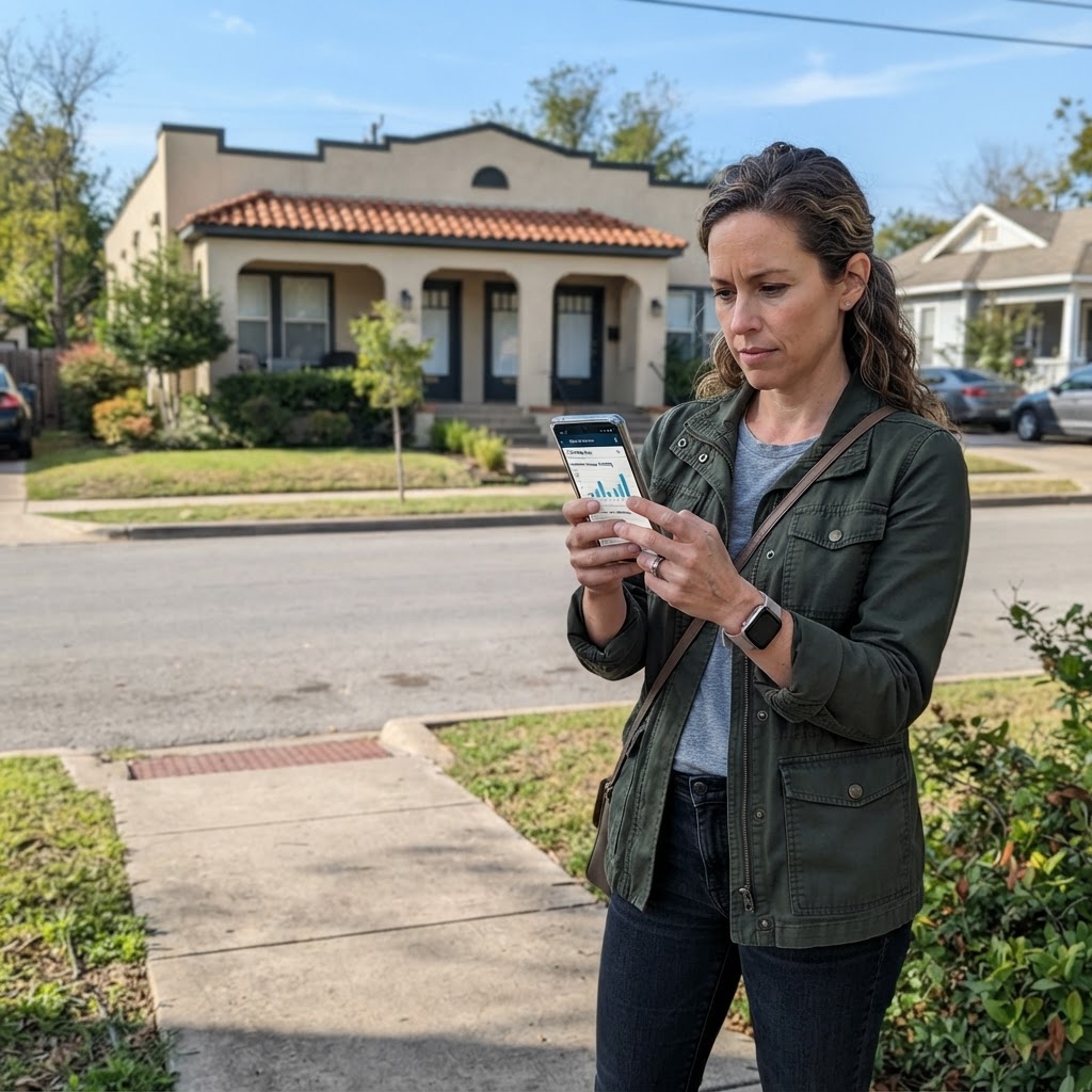 Realtor and investor reviewing property data on a dashboard