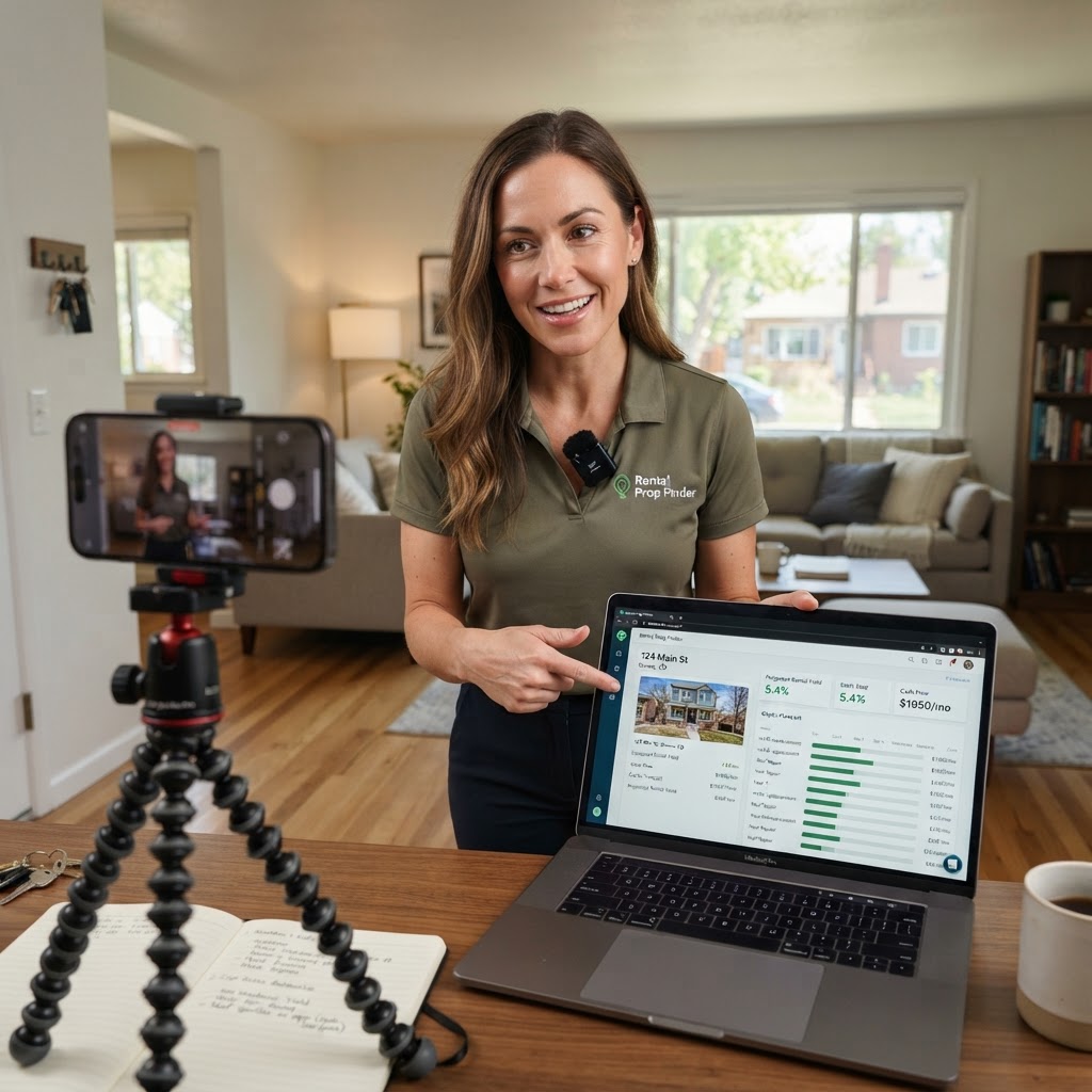 Property manager using an AI-powered rental analytics dashboard.