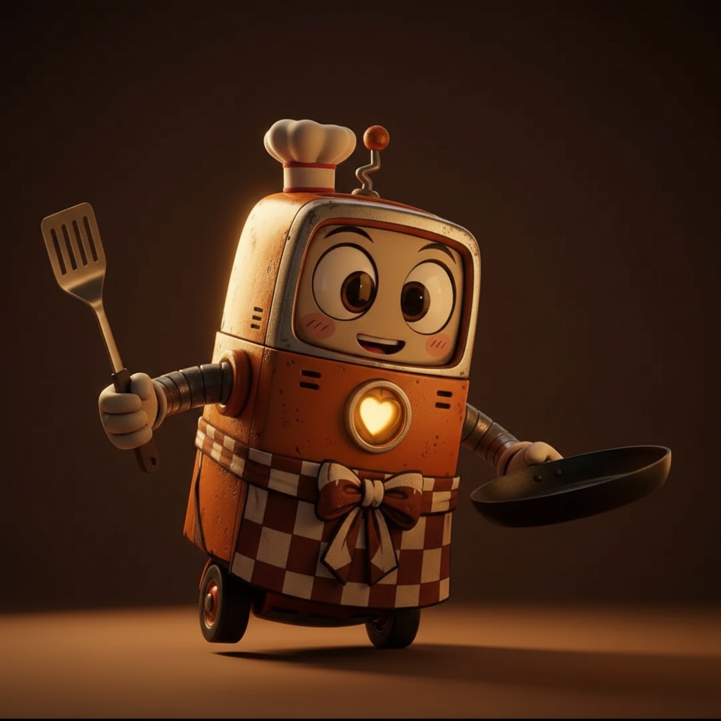 Foodi mascot cooking