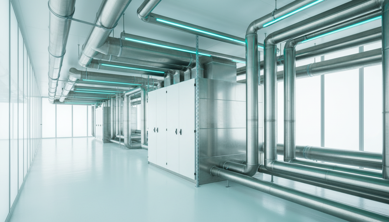 Moderne Lüftungsanlage in einem technischen Raum