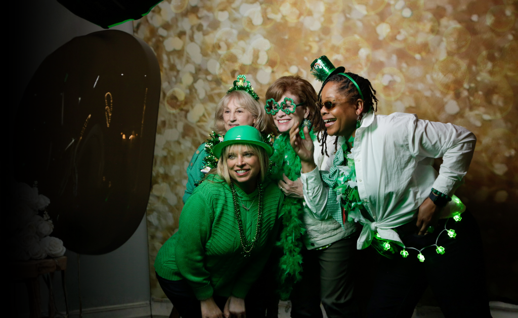 Branded corporate photo booth activation at a Midtown Atlanta event
