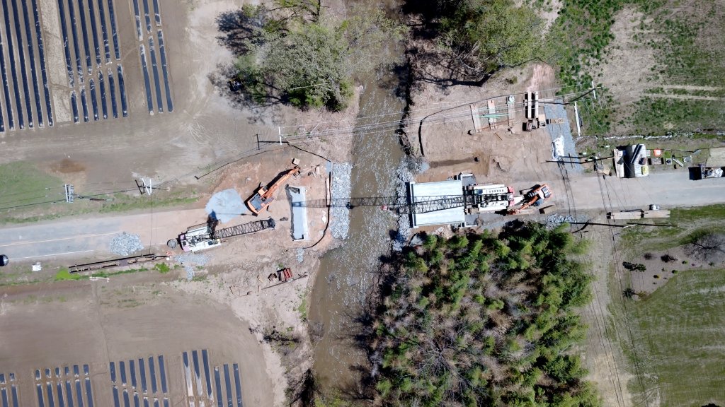 Bridge construction aerial