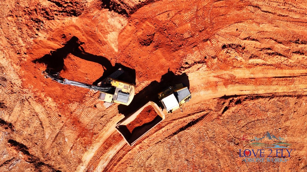 Construction site aerial