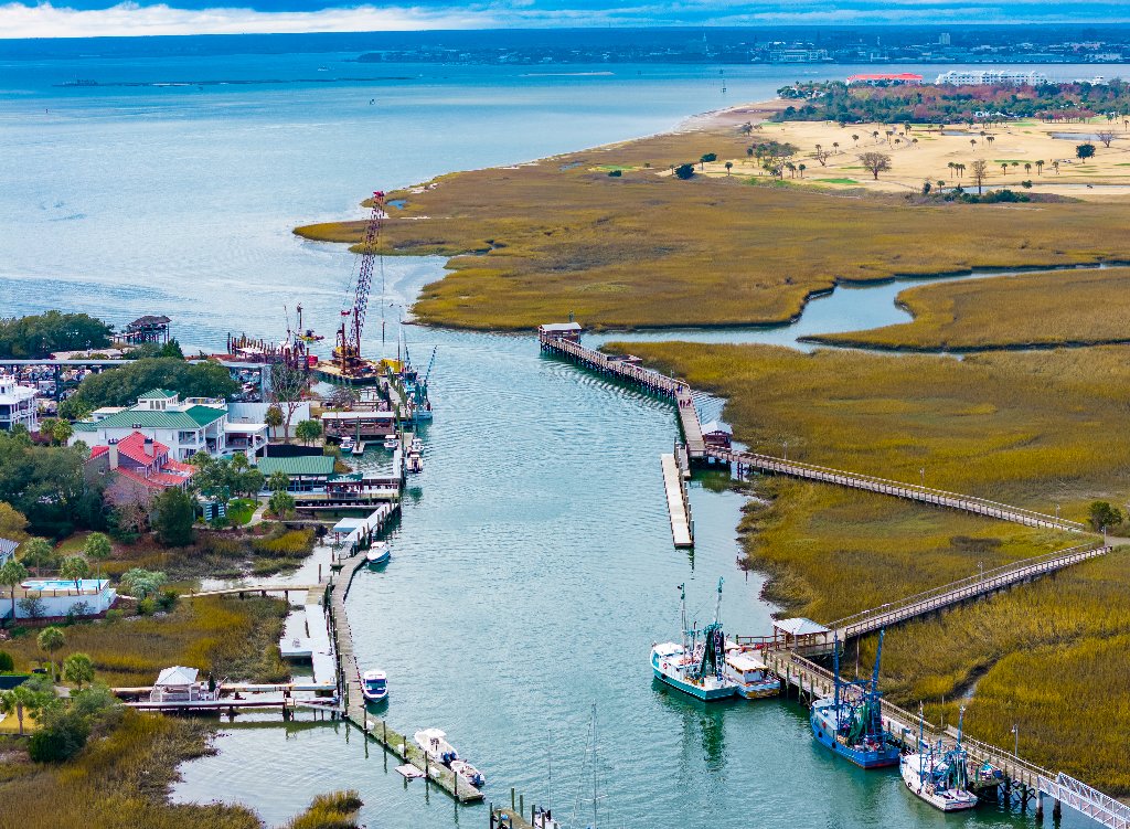 Shem's Creek SC aerial