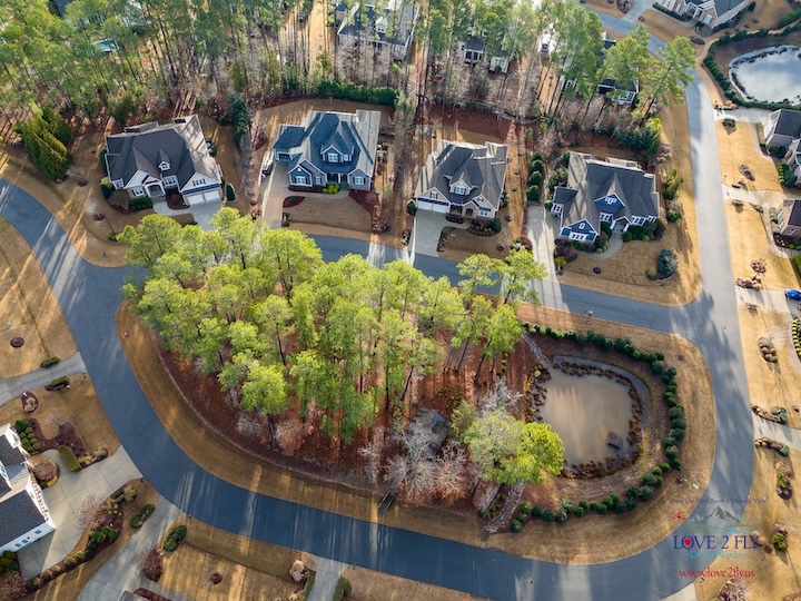 Real estate neighborhood aerial
