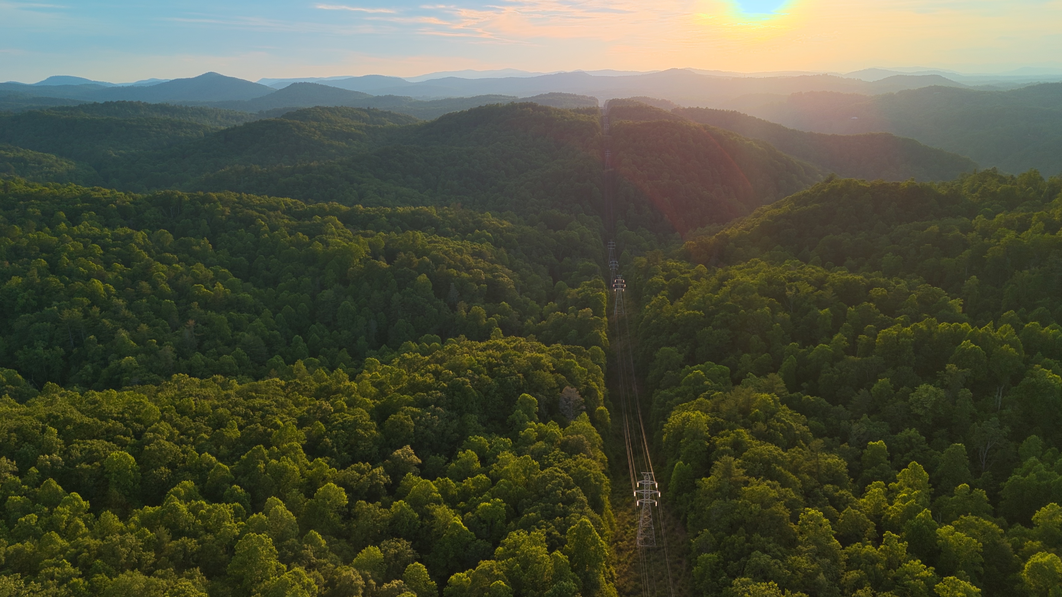 Saluda property looking west at sunrise