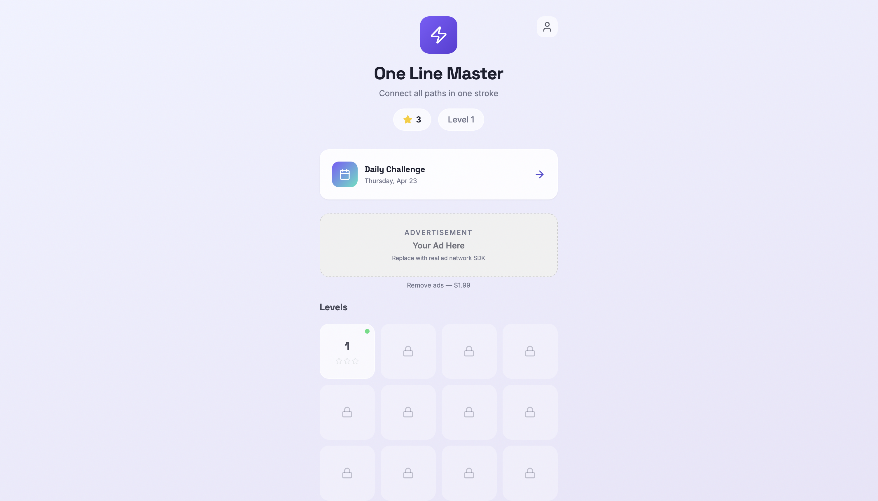 OneLine Master template preview