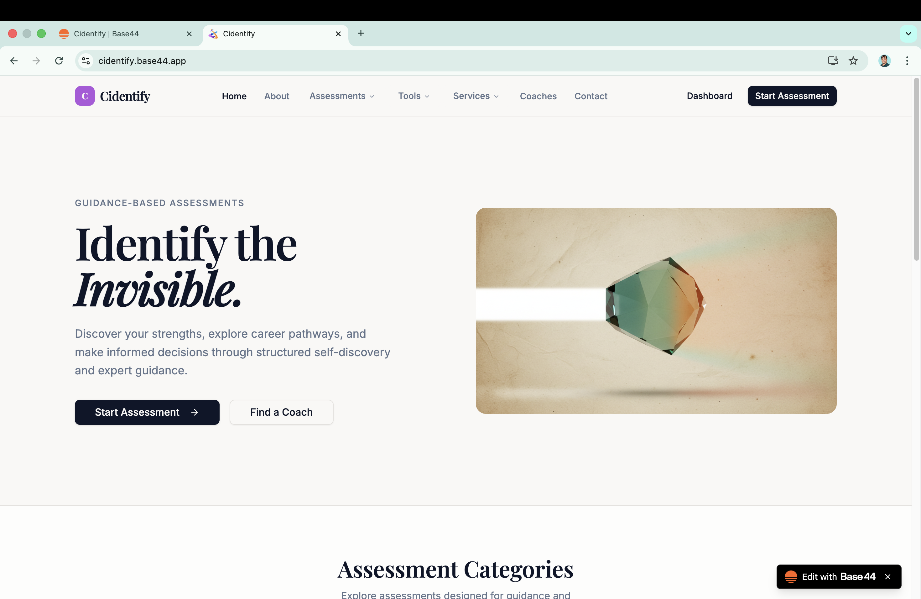 Cidentify template preview