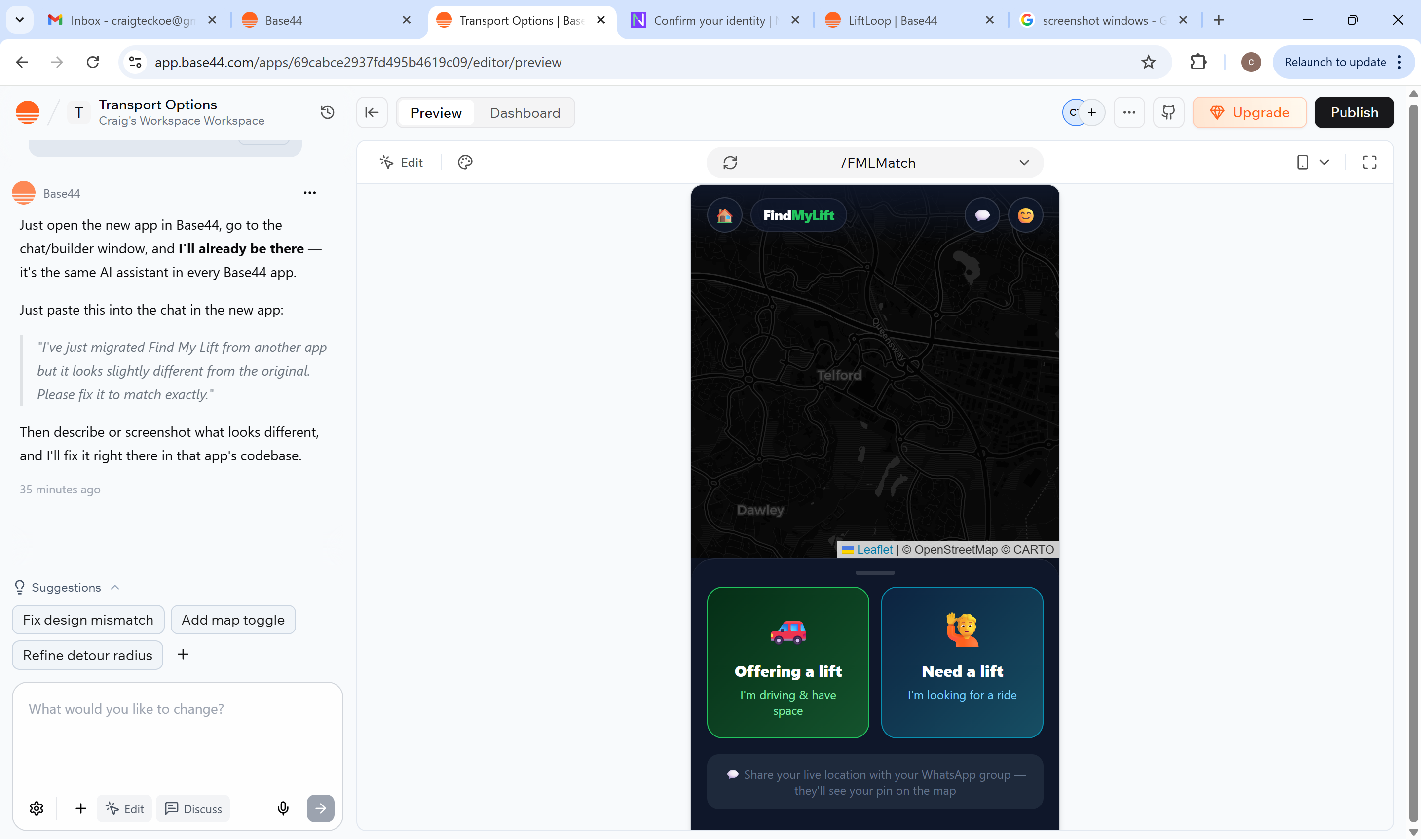 Find My Lift a template preview